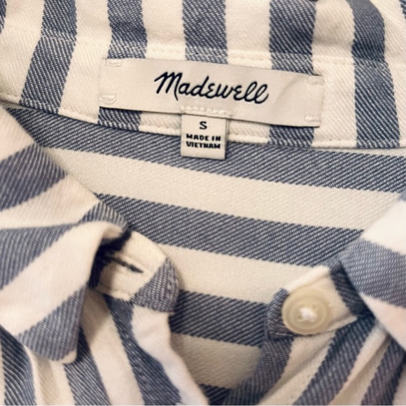 Madewell Blue Stripe Central Shirt Small - Picture 5 of 6